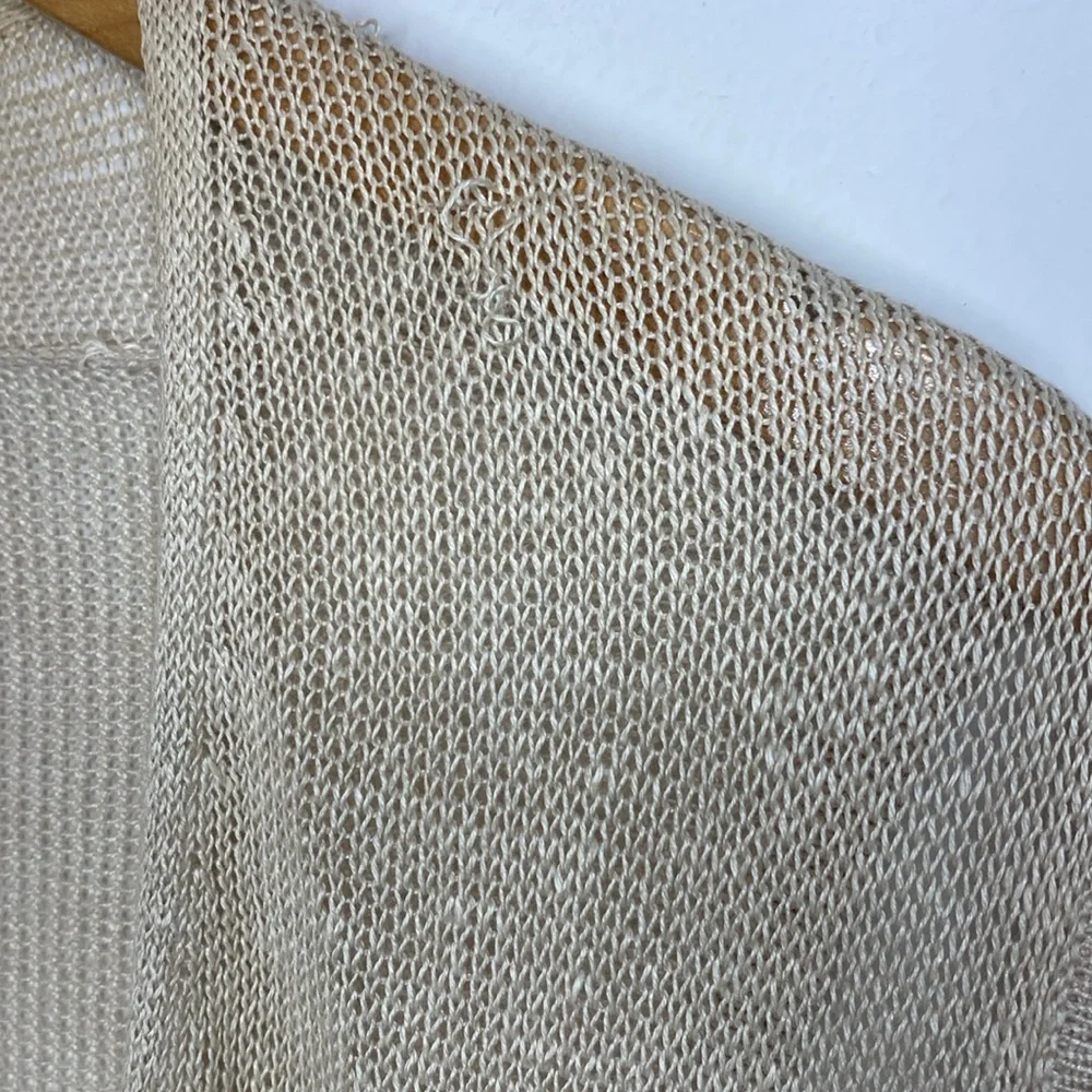Eileen Fisher Linen Knit Waterfall Tan Vest XS/TP - Picture 7 of 11